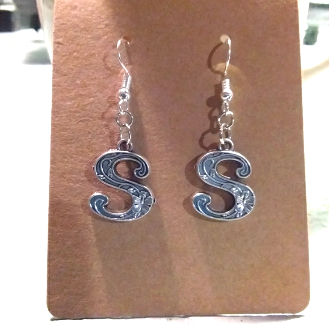 Initial "S" Earrings
